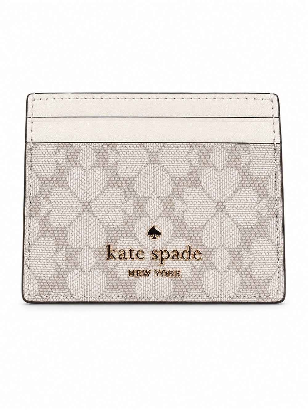 kate spade Cream and Light Beige Logo Card Case